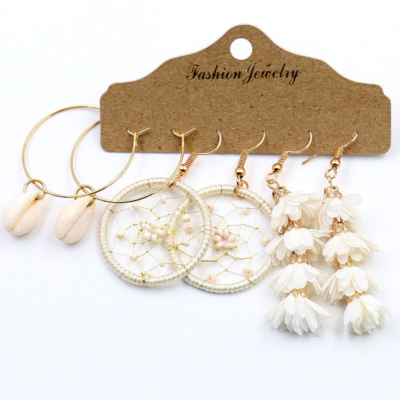 Bohemian Geometric Tassel Earrings Set
