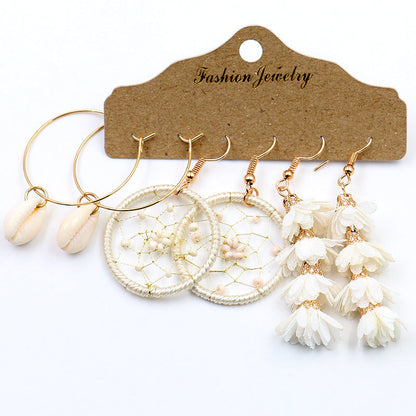Bohemian Geometric Tassel Earrings Set