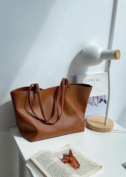 Leather Tote Bag Large Capacity Minimalist Design