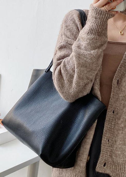 Leather Tote Bag Large Capacity Minimalist Design