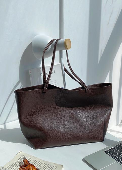 Leather Tote Bag Large Capacity Minimalist Design