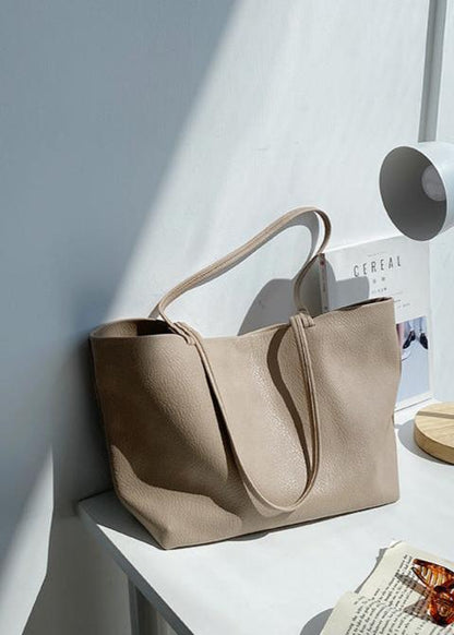 Leather Tote Bag Large Capacity Minimalist Design