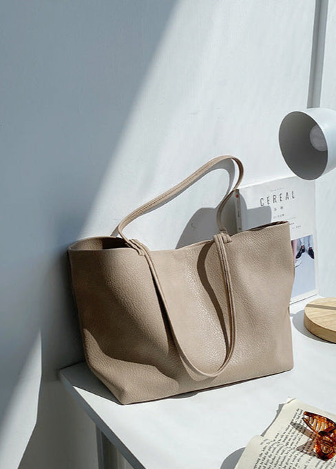 Leather Tote Bag Large Capacity Minimalist Design