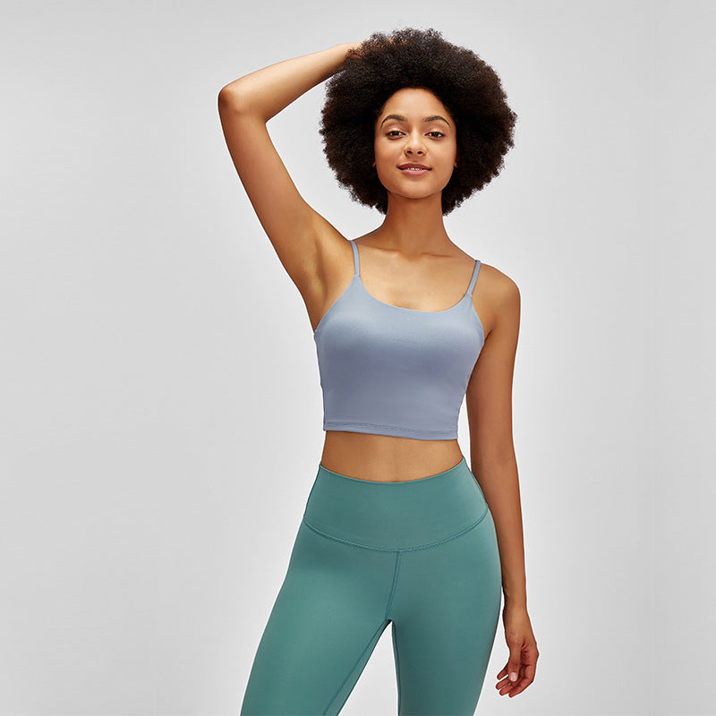 Merillat Backless Erogenous Zone Chest Pad Sports Bra Gathers And Shapes Fitness Camisole