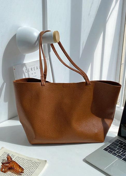 Leather Tote Bag Large Capacity Minimalist Design