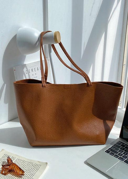 Leather Tote Bag Large Capacity Minimalist Design