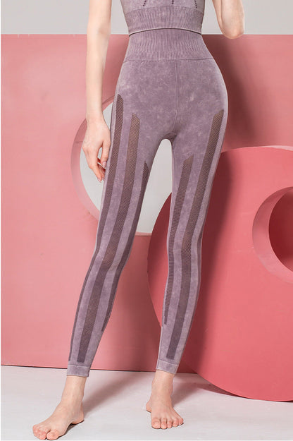 Solid Color Seamless Wash Yoga Pants Women'S Sports Tights