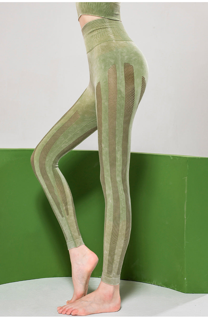 Solid Color Seamless Wash Yoga Pants Women'S Sports Tights