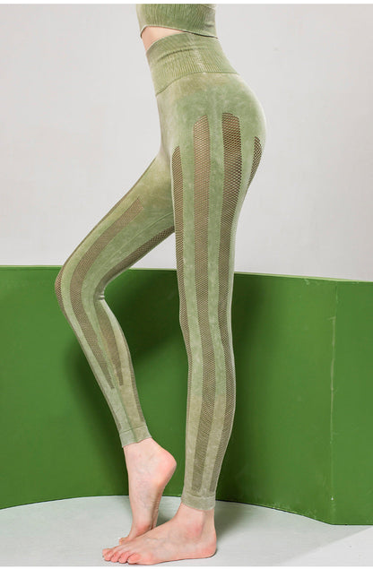 Solid Color Seamless Wash Yoga Pants Women'S Sports Tights