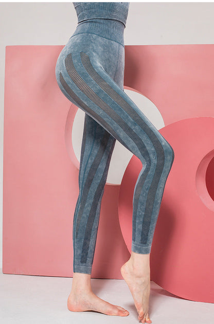 Solid Color Seamless Wash Yoga Pants Women'S Sports Tights