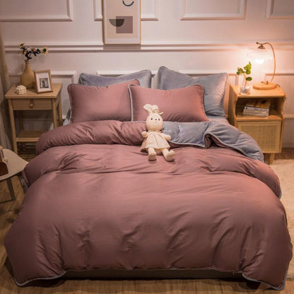 Thickened Warm Cotton And Flannel Quilt Cover Set Of Four Single And Double Cotton Milk Flannel Blanket Set Of Four