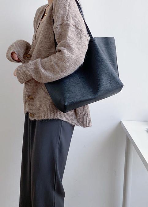 Leather Tote Bag Large Capacity Minimalist Design