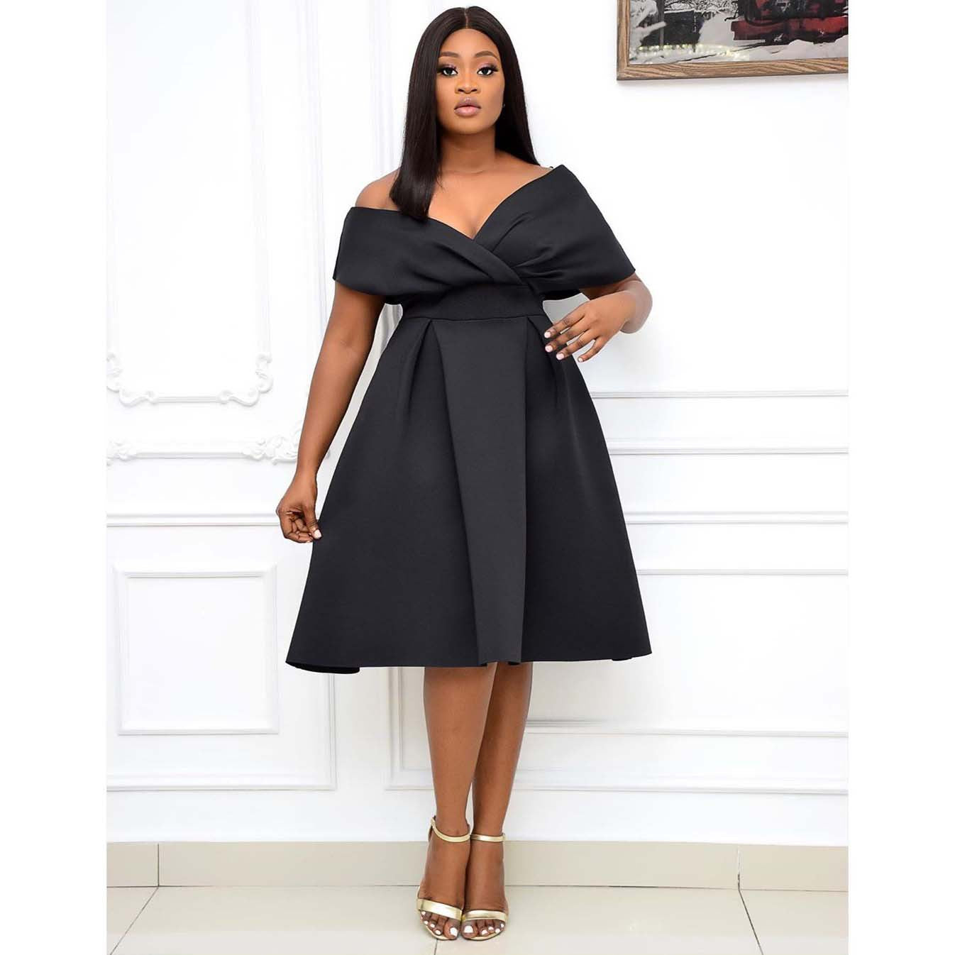 Sexy A-Line Dress With Deep V-Neck For Women