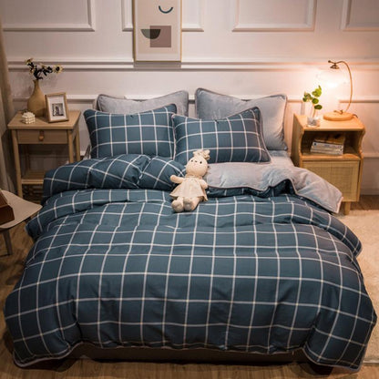 Thickened Warm Cotton And Flannel Quilt Cover Set Of Four Single And Double Cotton Milk Flannel Blanket Set Of Four