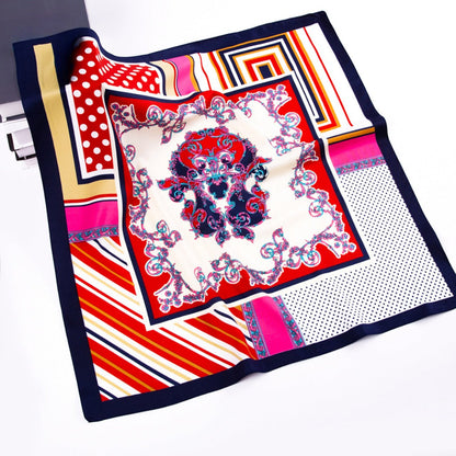Scarvii - Vintage Mixed-Print Scarf - Paisley, Polka Dots &amp; Stripes