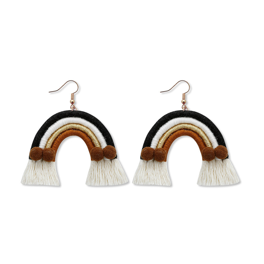 Christmas Earrings Female Creative Cartoon Christmas Bohemian Tassel Woven Handmade Earrings