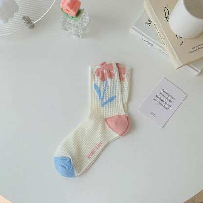 Rufia - Colorful Tulip Crew Socks