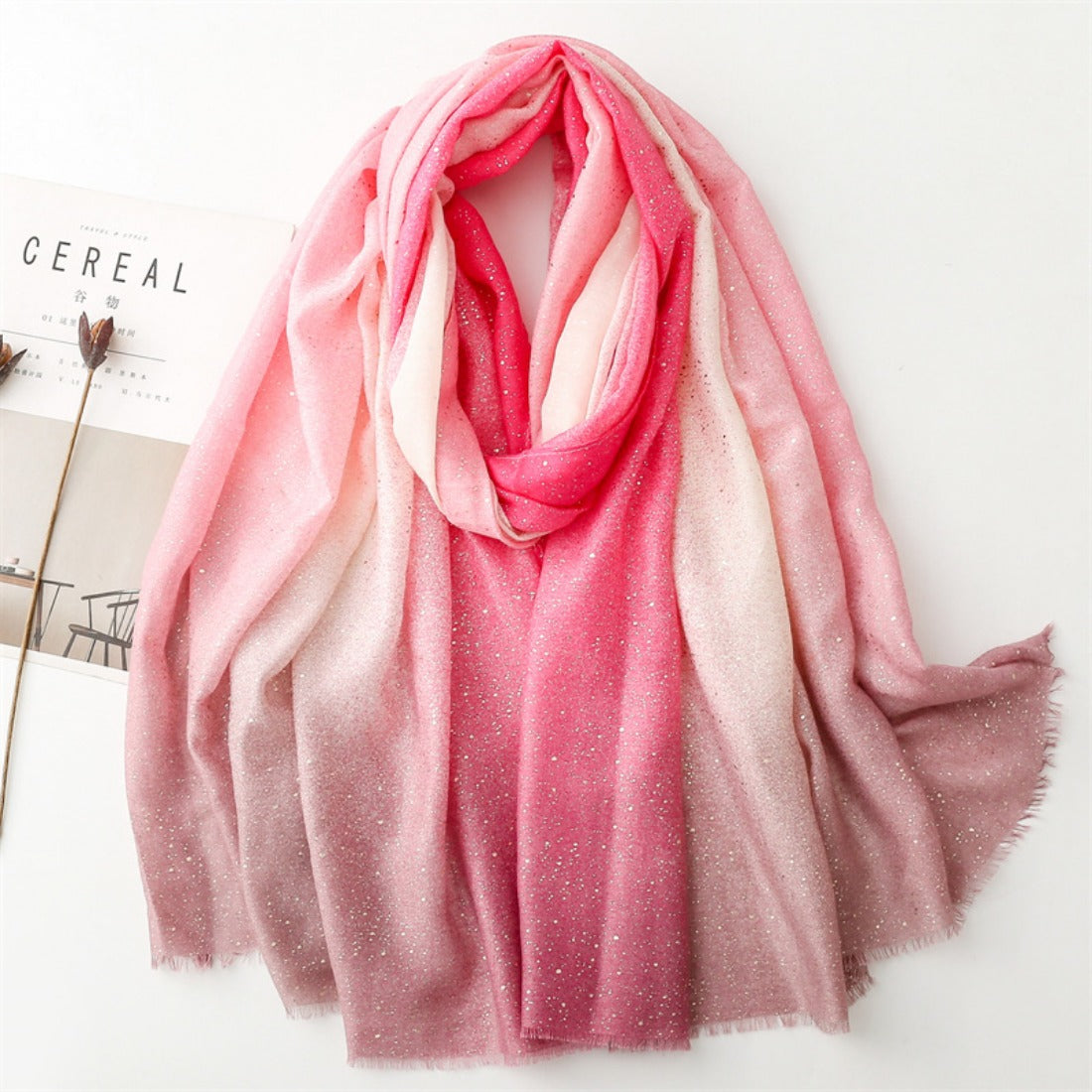 Scarvii - Gold Dotted Gradient Colorblock Scarf
