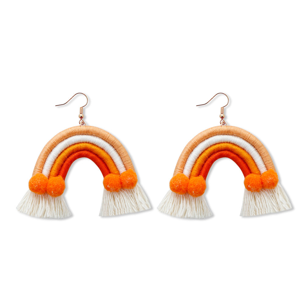 Christmas Earrings Female Creative Cartoon Christmas Bohemian Tassel Woven Handmade Earrings