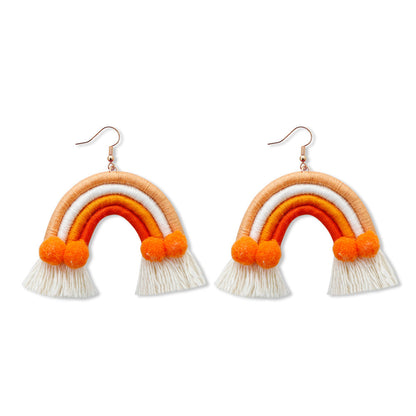 Christmas Earrings Female Creative Cartoon Christmas Bohemian Tassel Woven Handmade Earrings