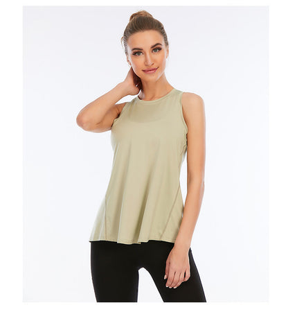 Solid Yoga Vest Women'S Slim Sports Running Large Fitness Shirt