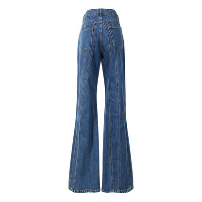Asymmetrical Waist Design Casual Jeans