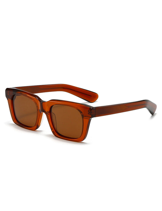 Trendy Polarized Square Frame Acetate Sunglasses
