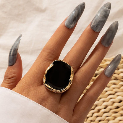 Geometric Alloy Adjustable Ring Vintage Style Jewelry