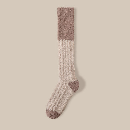 Rufia - Color Block Knee-High Towel Socks