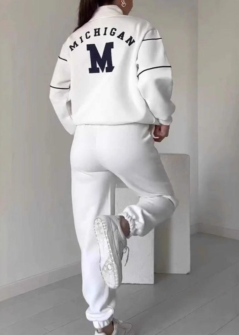 Tracksuit Set Soft Breathable Fabric Sporty Style
