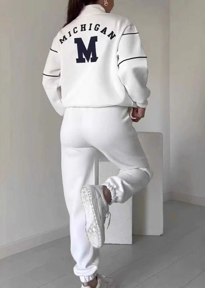 Tracksuit Set Soft Breathable Fabric Sporty Style