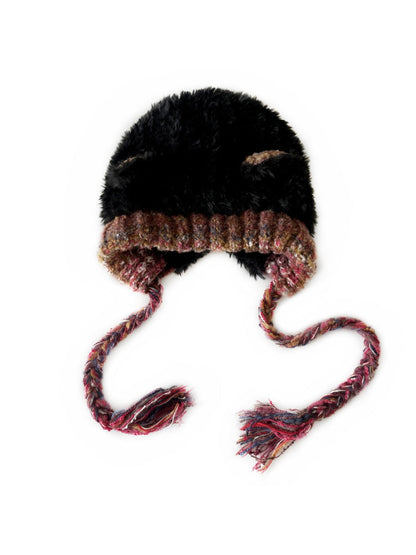 Haila - Cute Knitted Beanie with Braids &amp; Cat-like Ears