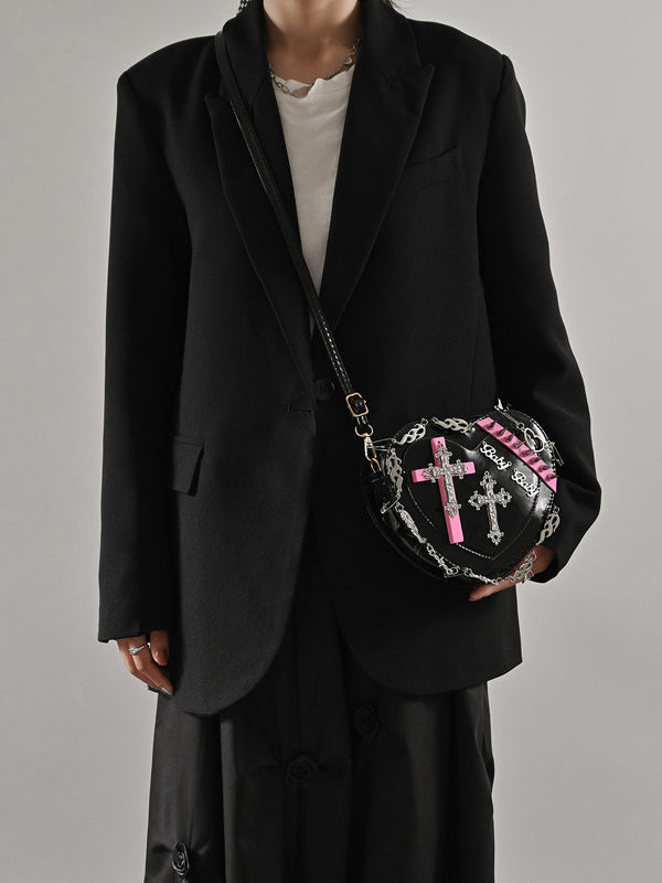 Stylish Selection Cool Heart Shape Chains Rivet Bags Accessories