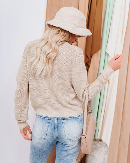 Two-Sided Knit Sweater Temperament Commuting Loose Solid Color Sweater Women'S Jacket Cardigan