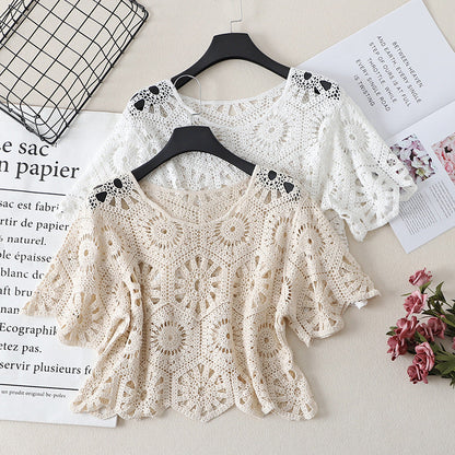 Crosa - Crochet Hollow Out Cardigan for Women