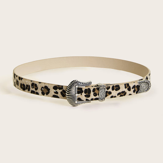Leopard Print Vintage Punk Leather Belt