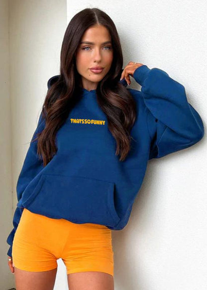 Fleece Hooded Pullover For Women With Bold Print