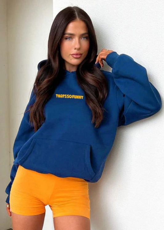 Fleece Hooded Pullover For Women With Bold Print