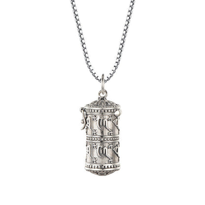 S925 Silver Six Word Truth Enamel Color Necklace Bottle Gawu Box Pendant