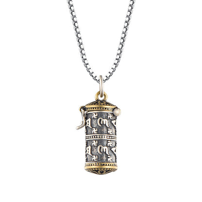 S925 Silver Six Word Truth Enamel Color Necklace Bottle Gawu Box Pendant