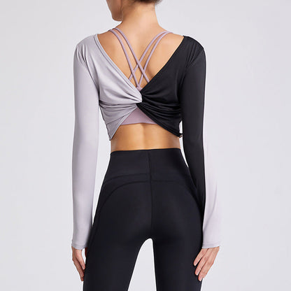 Sports T-Shirt Women Loose And Thin Breathable Long-Sleeved Yoga Clothes Running Fitness Blouse