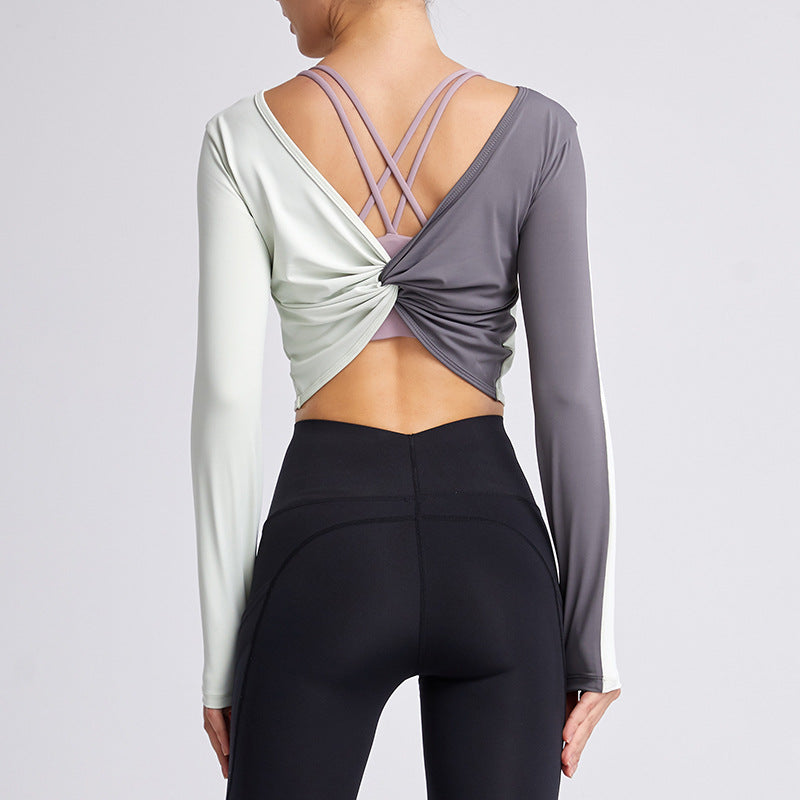 Sports T-Shirt Women Loose And Thin Breathable Long-Sleeved Yoga Clothes Running Fitness Blouse