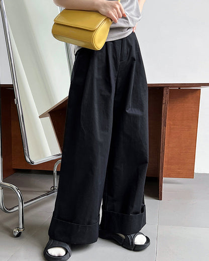 Wide Pants Loose Solid Color Bottoms