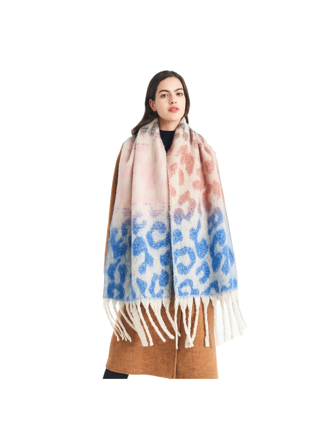 Scarvii - Winter Tassel Scarf with Leopard Patterns