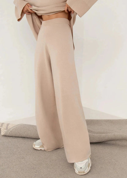 Oversized Knit Two-Piece Set With Asymmetrical Hem