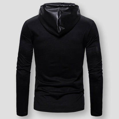 North Royal Leather Hooded Sweatshirt