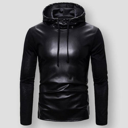 North Royal Leather Hooded Sweatshirt