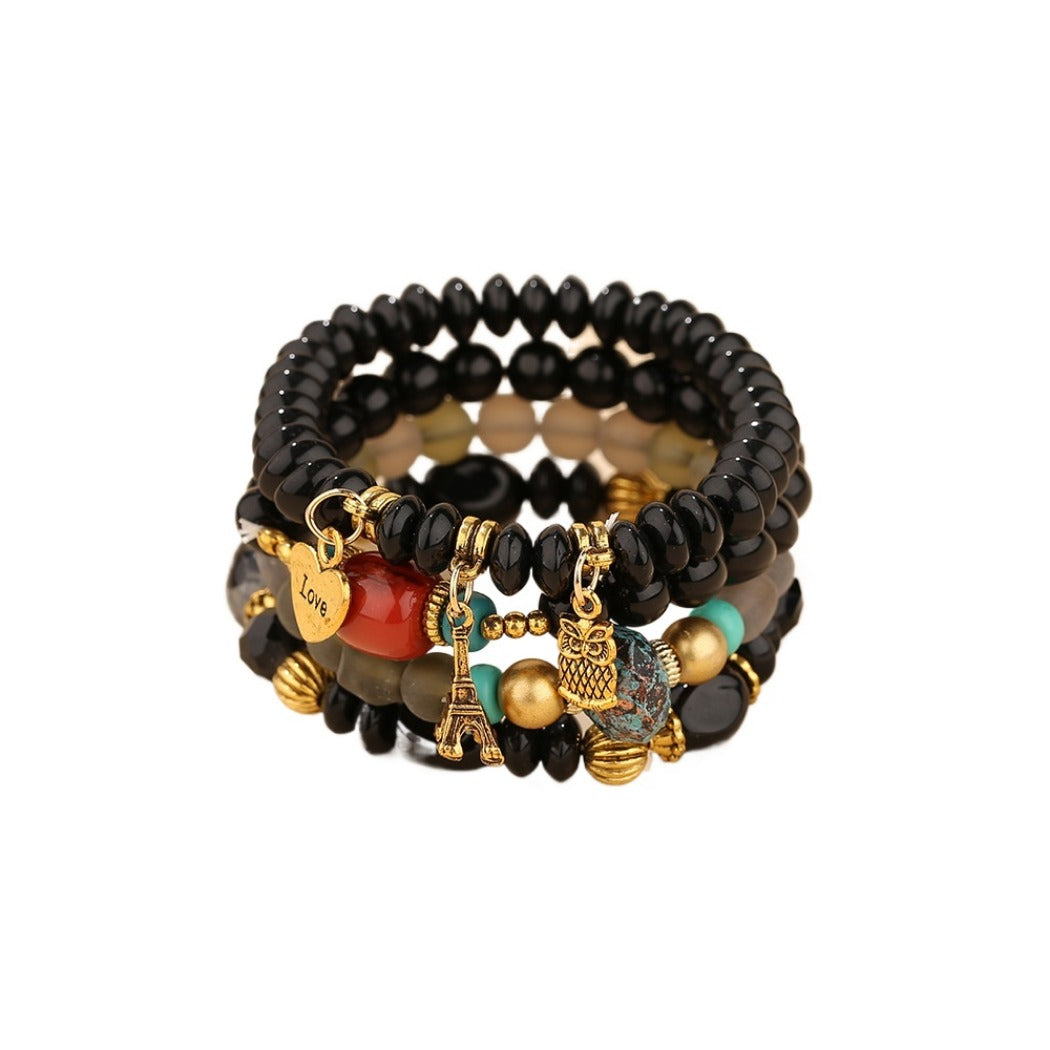 Bauai - 4-in-1 Stylish Charm Stackable Bracelet Set With Pendants