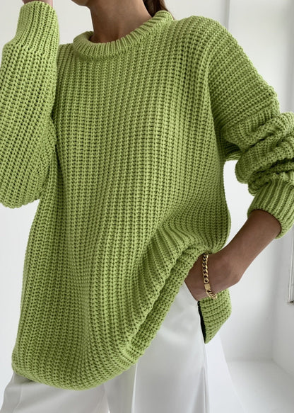 Round Neck Oversized Sweater Soft Fabric