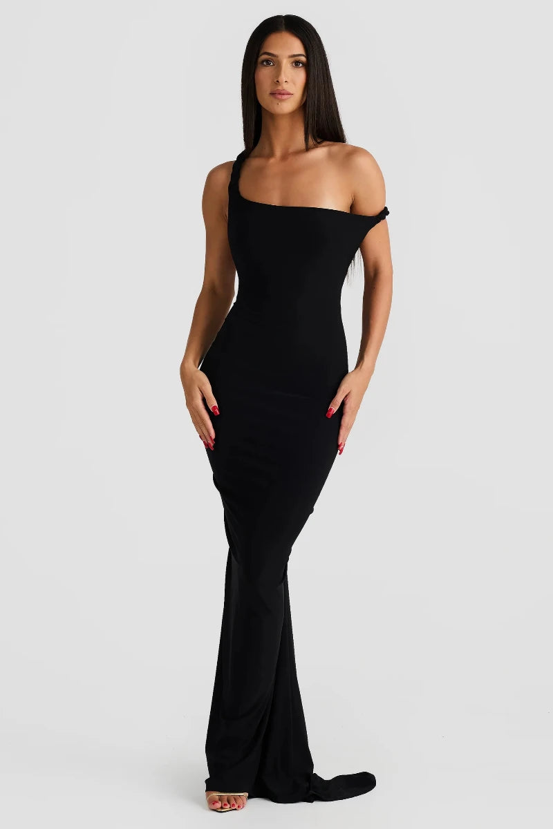 Convertible Stretch Gown With Multiple Necklines